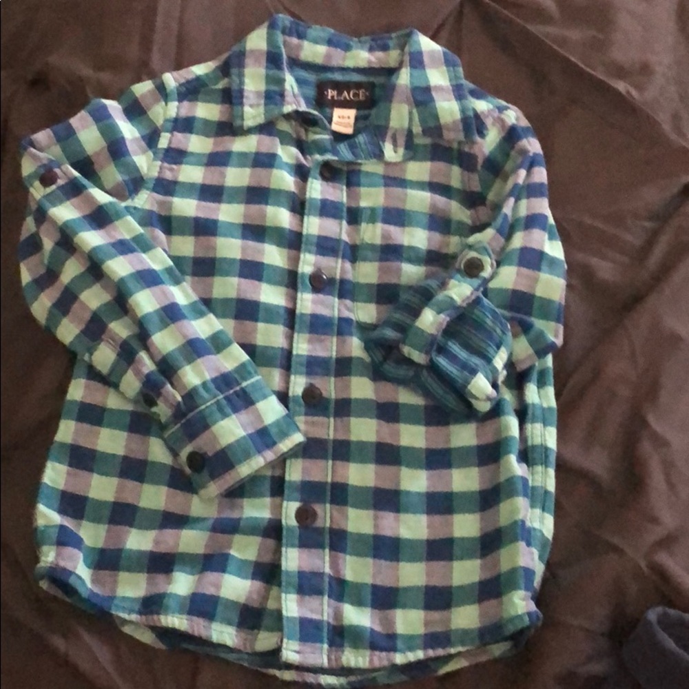 Boys plaid button down shirt